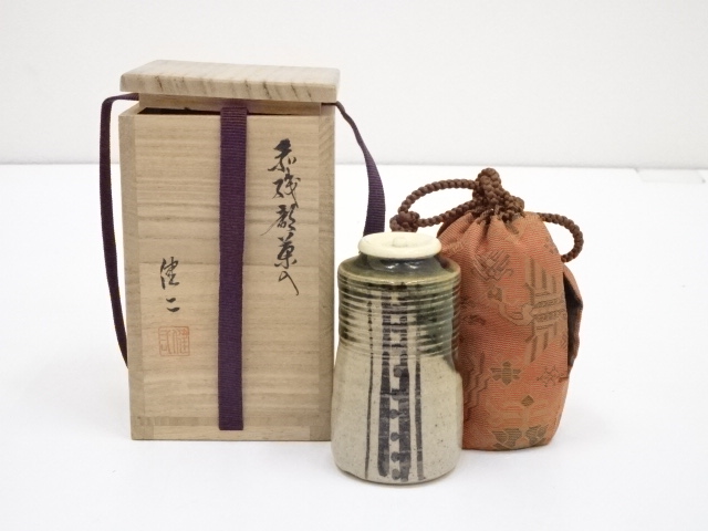 道具 ] - 道具 健二造 織部茶入（共箱） □z | ネットショップ圭